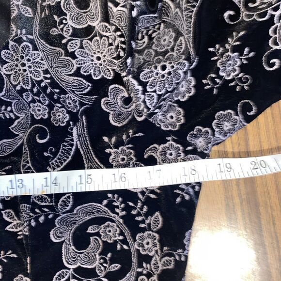 K Studio Women’s Long Sleeve Shimmer Dress Size 12 Black Floral - Picture 4 of 7